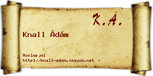 Knall Ádám névjegykártya